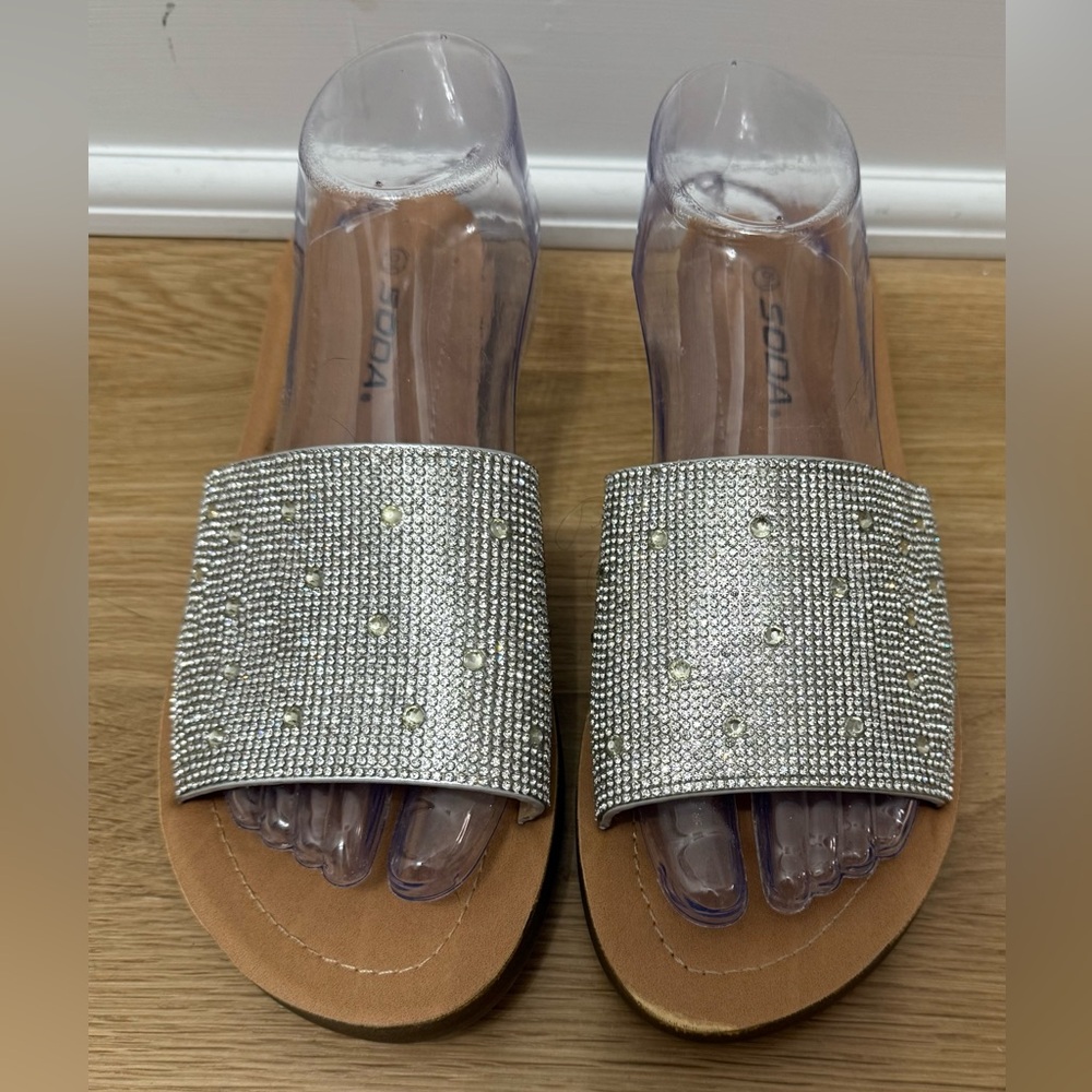 Soda Rhinestone Justice Sandals